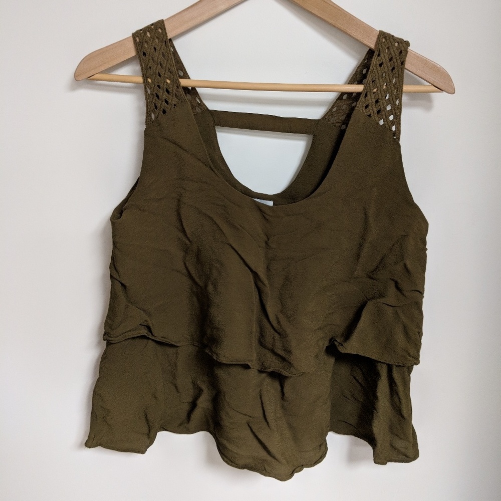 Anthropologie  green crop top.